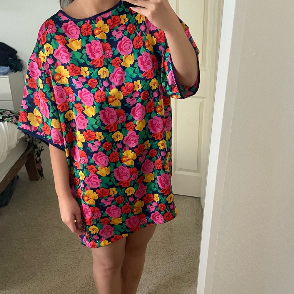 Victoria's Secret Oversized Vintage Gold Label Floral Night Gown Size S